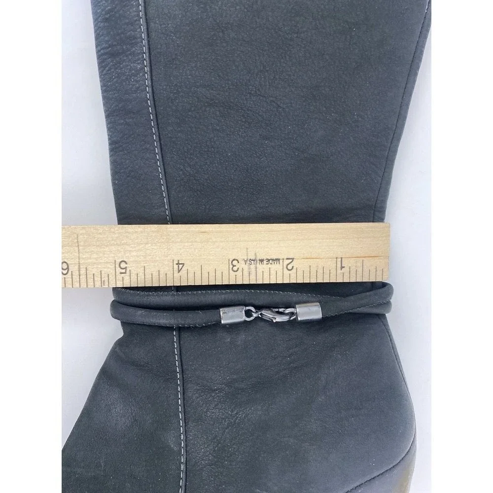 Ecco Tall Boots Nephi Zip‎ Black Suede Leather Womens 37 6/6.5 - Picture 13 of 16